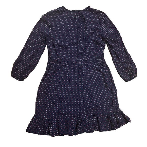 Draper James Multi Dot Popcover Dress ASO Reese Witherspoon sz Large Navy blue - Picture 5 of 10